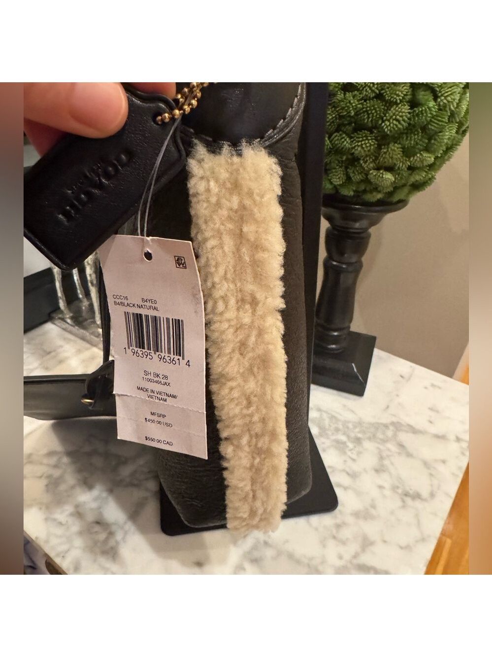 Coach - Shearling Brooklyn 28 NWT - Black Leather & Shearling w/Removable Pouch - Picture 5 of 14